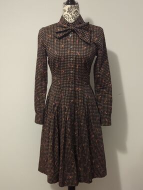 Brooks Brothers Navy Long-Sleeve Dress